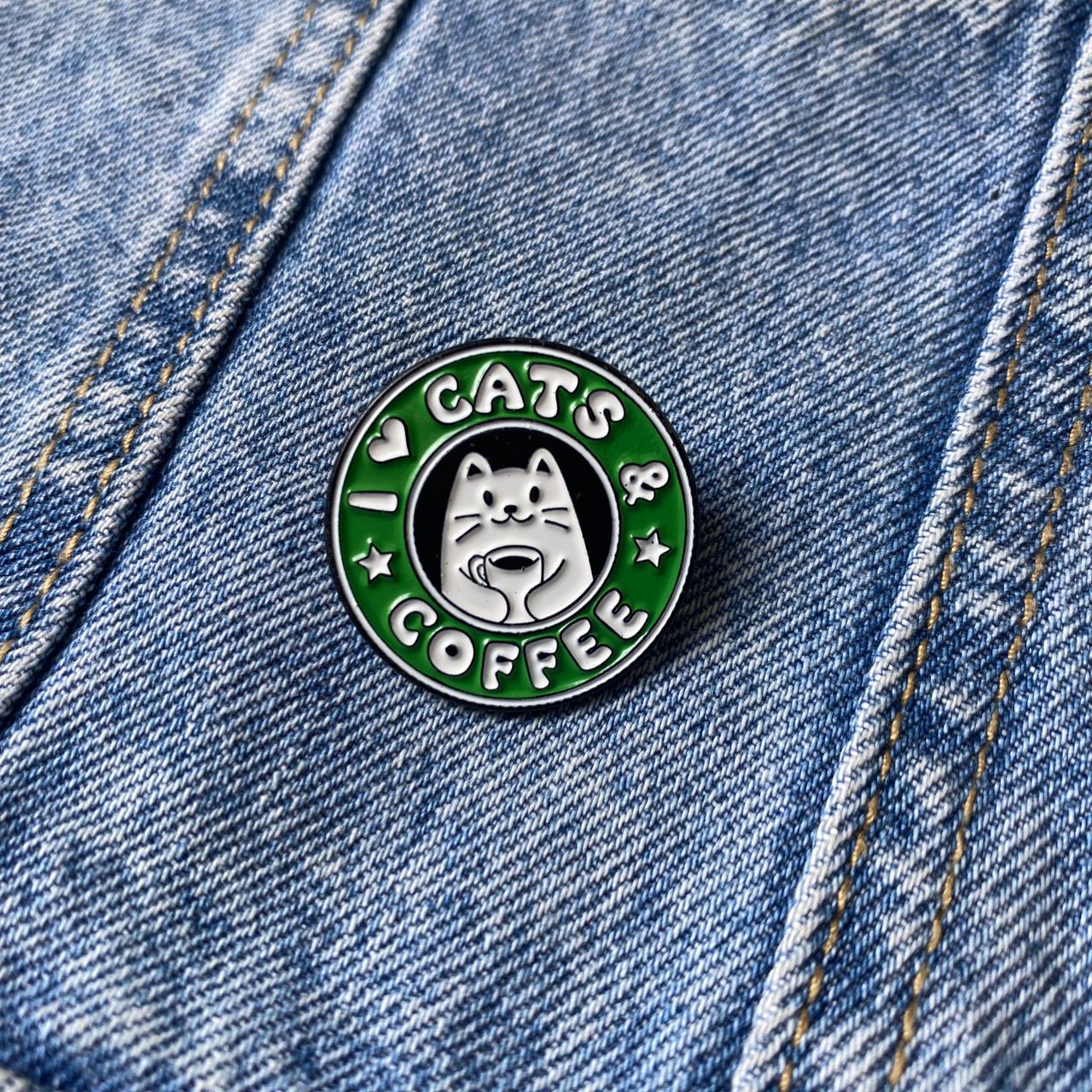 PIN I LOVE CATS AND COFFEE